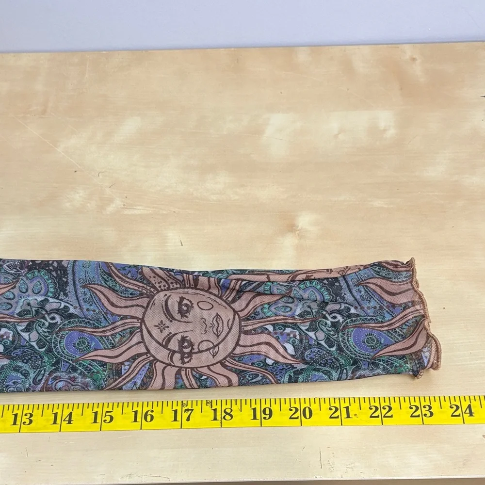 Sheer Celestial Mesh Crop Top with Lettuce Hem | Boho Layering Piece - Picture 9 of 9